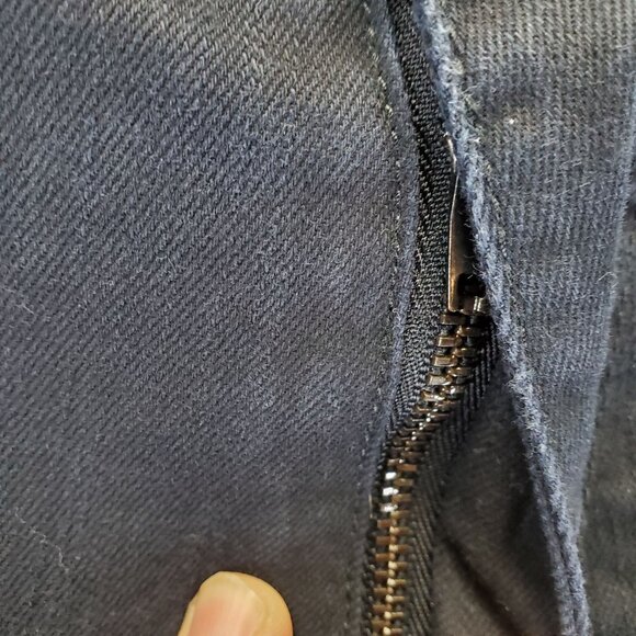 Alfani Pants Mens 40x30 Navy Blue Straight Fit Stretch Coated Denim - Picture 10 of 12